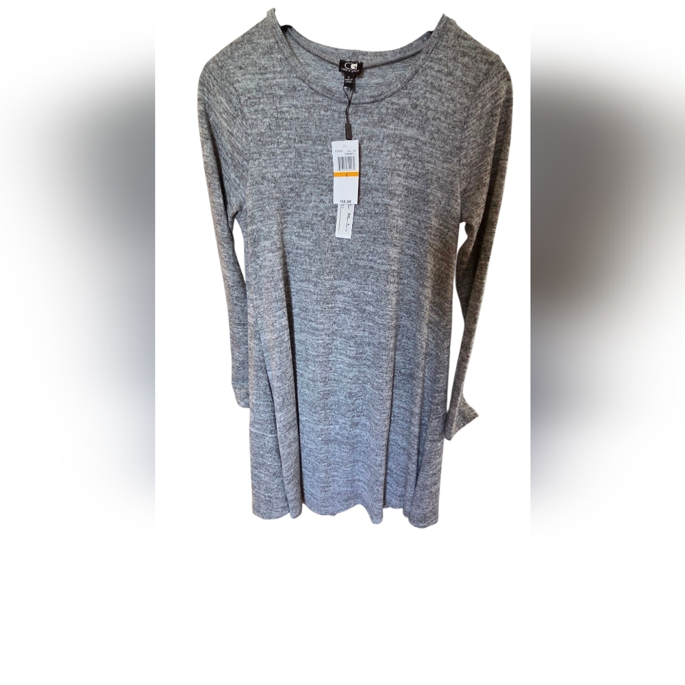 Gray Long Sleeve Knit Tunic Top